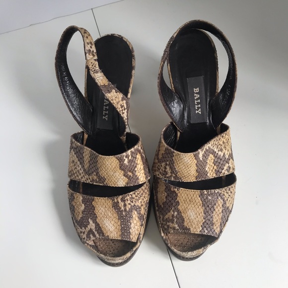 Bally Shoes - Bally Snakeskin Print Sandals. Size 6.5